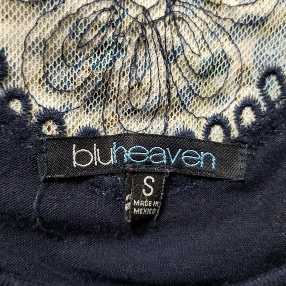 Blu Heaven top Small floral print embroidered applique detail sleeveless tunic - Picture 11 of 12